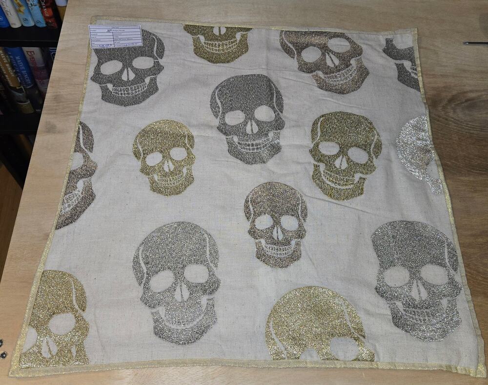 NWT 2 metallic skull Pillowcases 19x19 SAATVIK